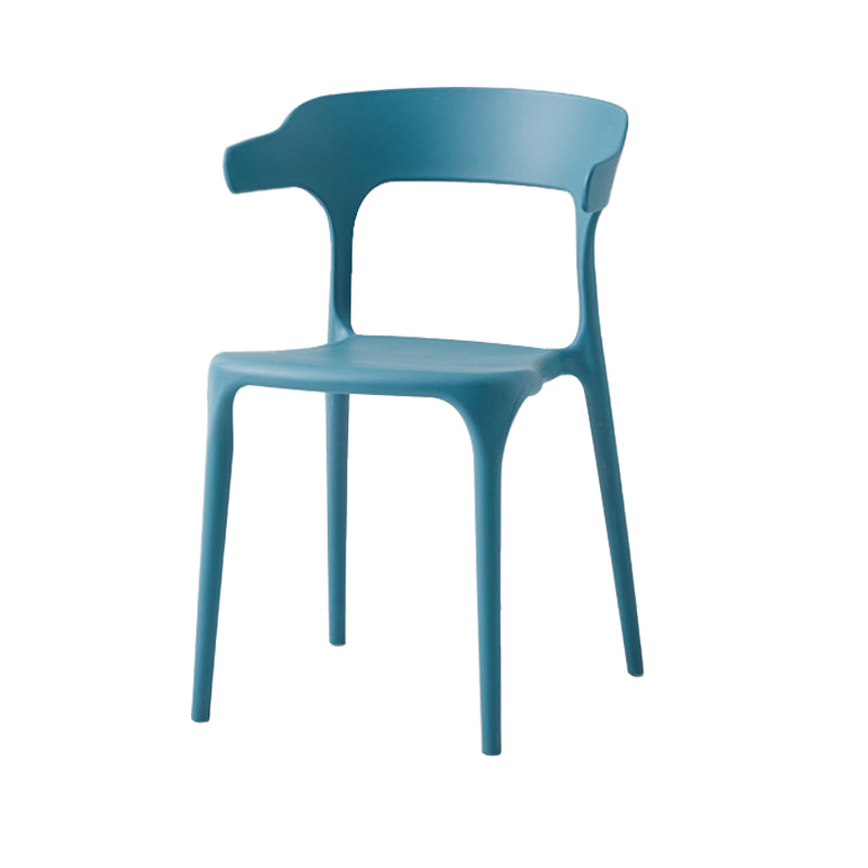 Contemporary Side Chair Stacking Dining Colorful Plastic Armless Chairs for Dining Room
