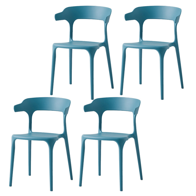 Contemporary Side Chair Stacking Dining Colorful Plastic Armless Chairs for Dining Room