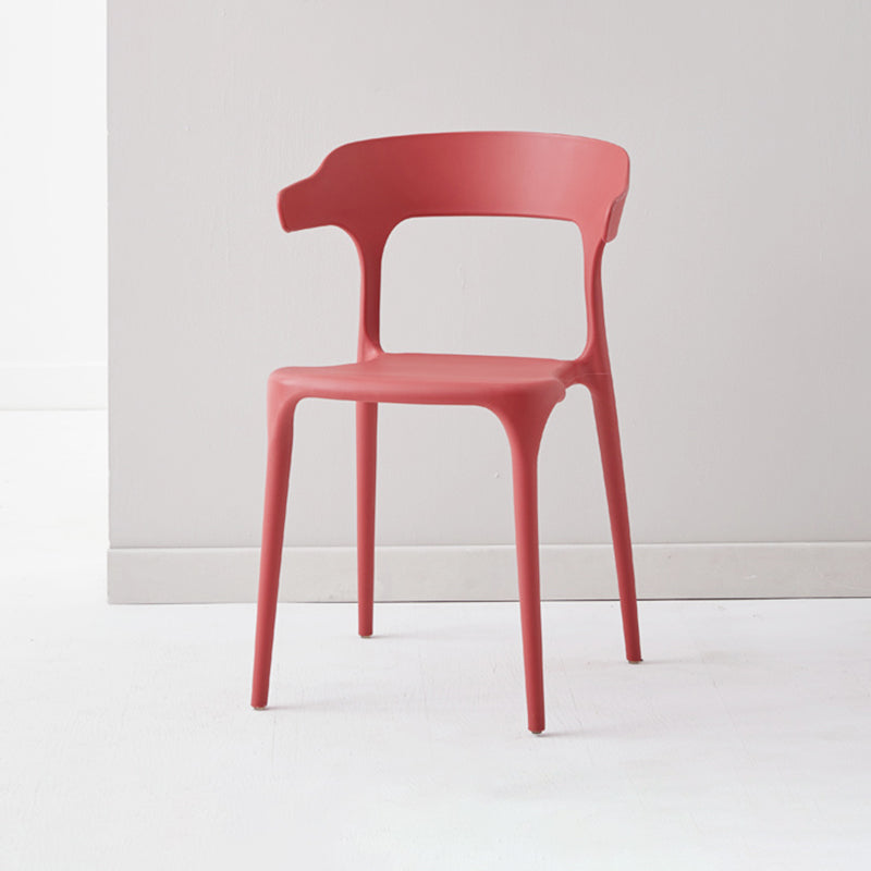 Contemporary Side Chair Stacking Dining Colorful Plastic Armless Chairs for Dining Room