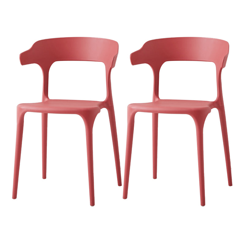Contemporary Side Chair Stacking Dining Colorful Plastic Armless Chairs for Dining Room