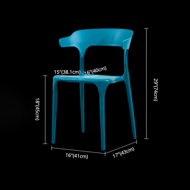 Contemporary Side Chair Stacking Dining Colorful Plastic Armless Chairs for Dining Room
