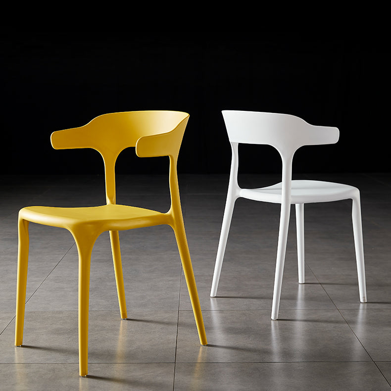 Contemporary Side Chair Stacking Dining Colorful Plastic Armless Chairs for Dining Room