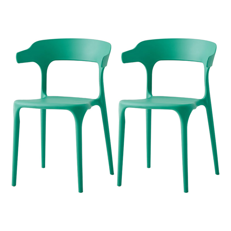 Contemporary Side Chair Stacking Dining Colorful Plastic Armless Chairs for Dining Room