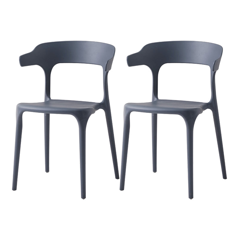 Contemporary Side Chair Stacking Dining Colorful Plastic Armless Chairs for Dining Room