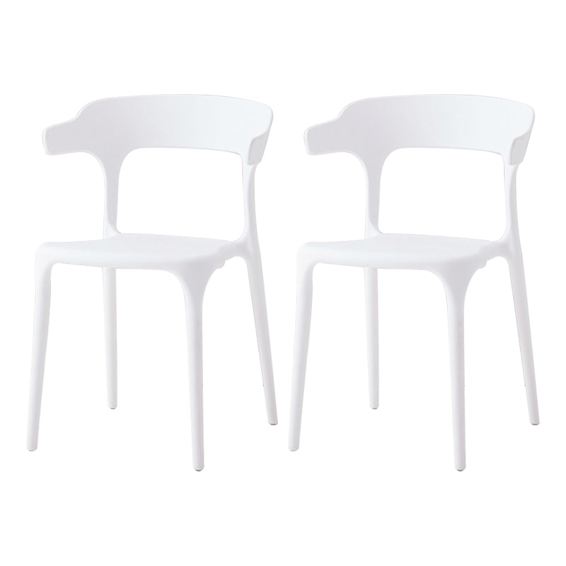 Contemporary Side Chair Stacking Dining Colorful Plastic Armless Chairs for Dining Room