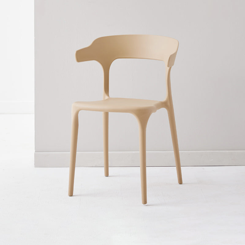 Contemporary Side Chair Stacking Dining Colorful Plastic Armless Chairs for Dining Room