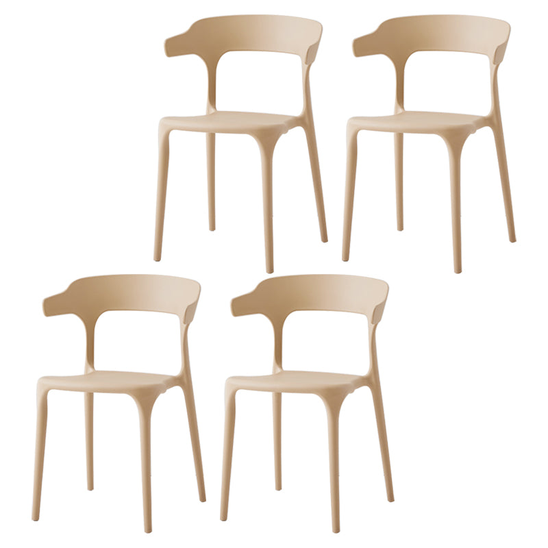 Contemporary Side Chair Stacking Dining Colorful Plastic Armless Chairs for Dining Room