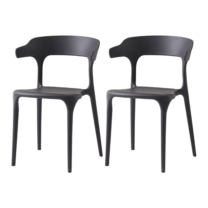 Contemporary Side Chair Stacking Dining Colorful Plastic Armless Chairs for Dining Room