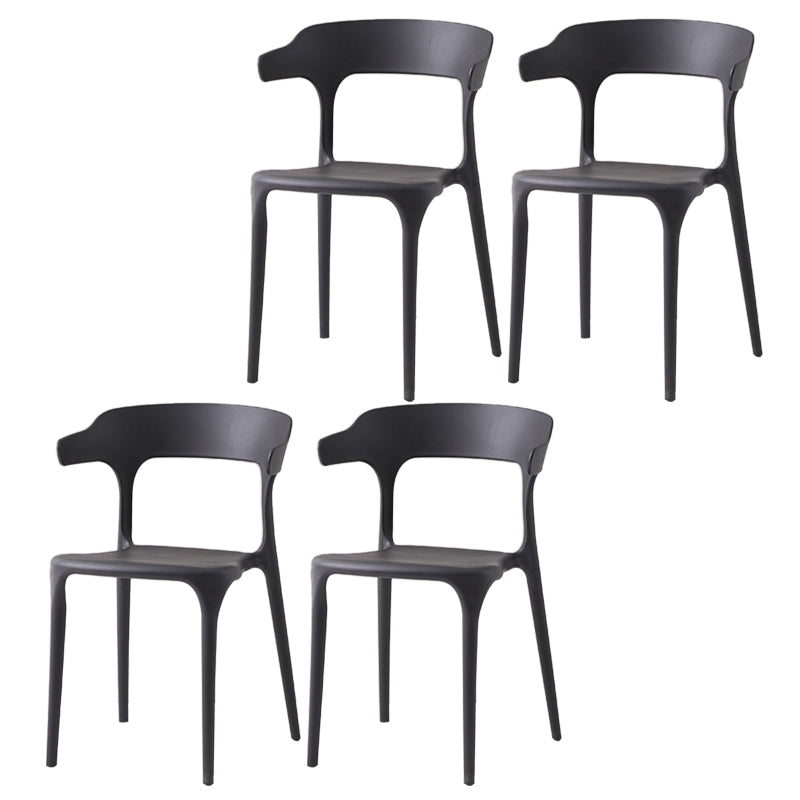 Contemporary Side Chair Stacking Dining Colorful Plastic Armless Chairs for Dining Room