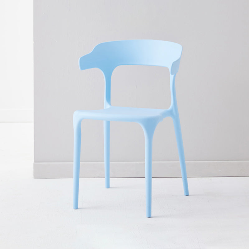 Contemporary Side Chair Stacking Dining Colorful Plastic Armless Chairs for Dining Room
