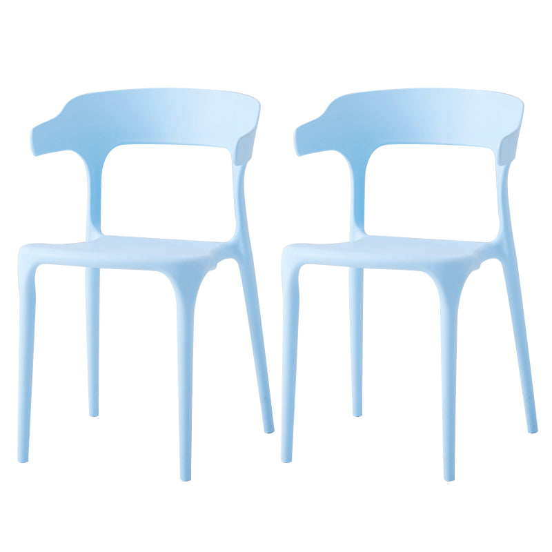 Contemporary Side Chair Stacking Dining Colorful Plastic Armless Chairs for Dining Room
