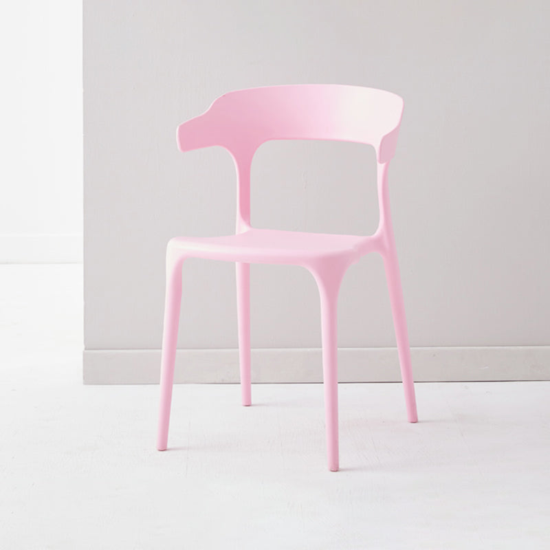 Contemporary Side Chair Stacking Dining Colorful Plastic Armless Chairs for Dining Room