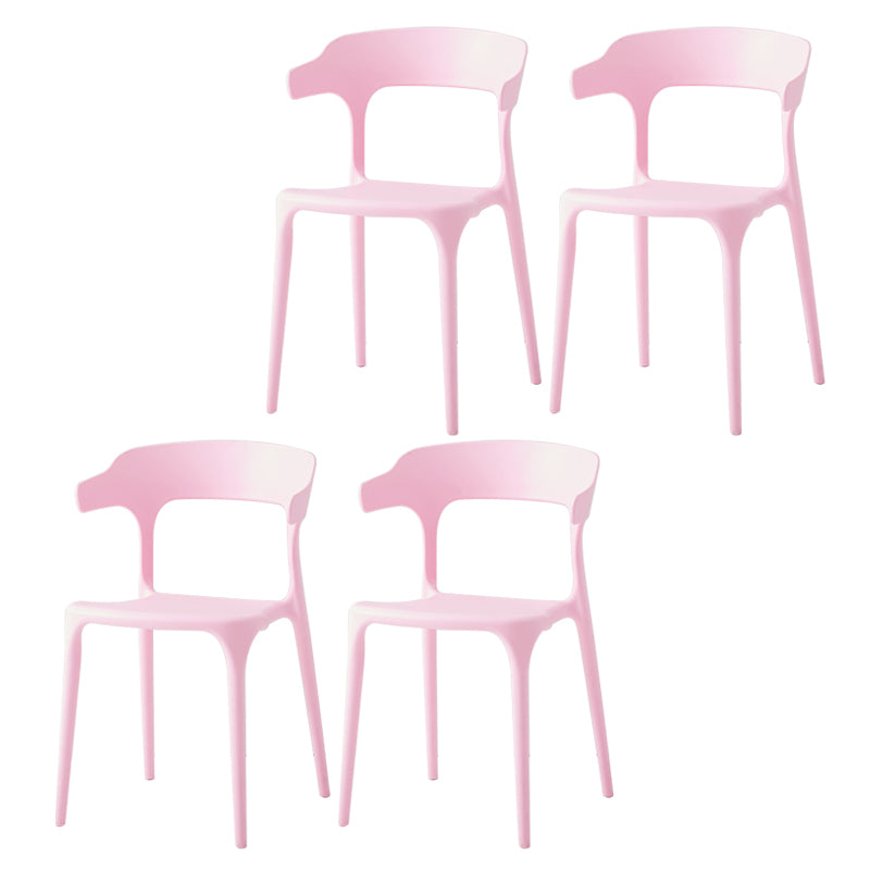 Contemporary Side Chair Stacking Dining Colorful Plastic Armless Chairs for Dining Room