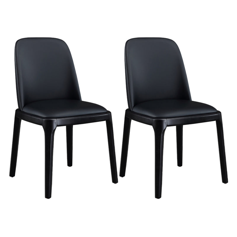 Chaises d'appoint en Faux cuir de Style scandinave, avec pieds en bois, dossier solide, pour la maison