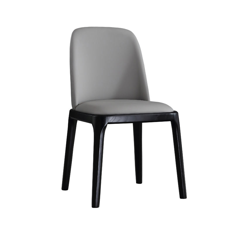 Chaises d'appoint en Faux cuir de Style scandinave, avec pieds en bois, dossier solide, pour la maison