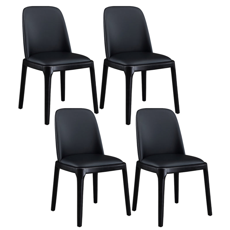 Chaises d'appoint en Faux cuir de Style scandinave, avec pieds en bois, dossier solide, pour la maison