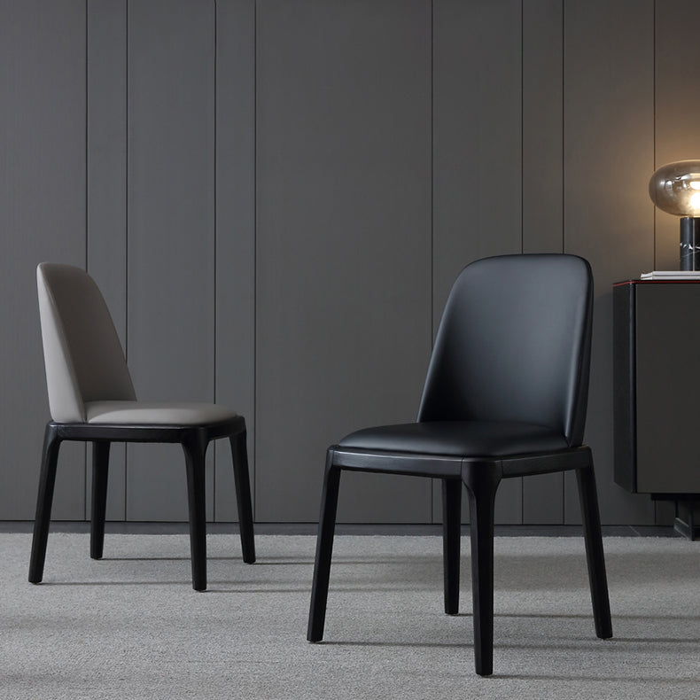 Chaises d'appoint en Faux cuir de Style scandinave, avec pieds en bois, dossier solide, pour la maison