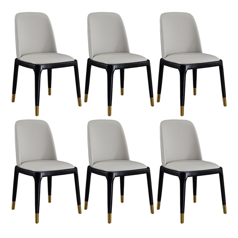 Chaises d'appoint en Faux cuir de Style scandinave, avec pieds en bois, dossier solide, pour la maison