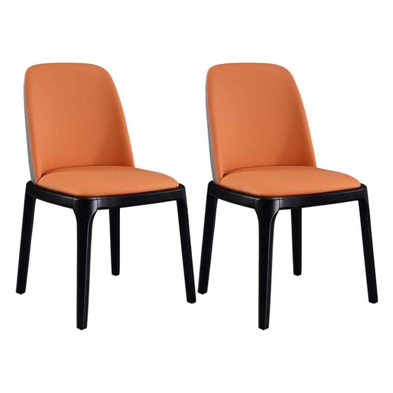 Chaises d'appoint en Faux cuir de Style scandinave, avec pieds en bois, dossier solide, pour la maison
