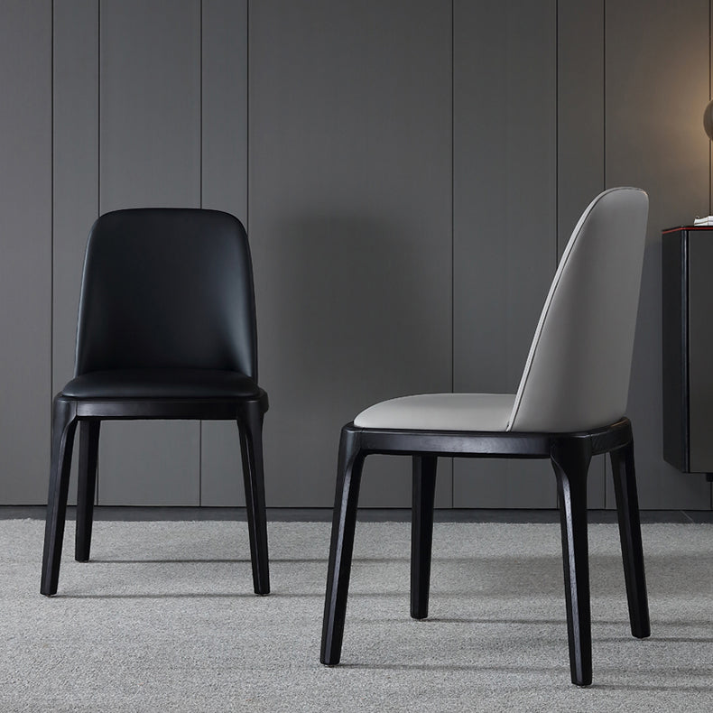 Chaises d'appoint en Faux cuir de Style scandinave, avec pieds en bois, dossier solide, pour la maison