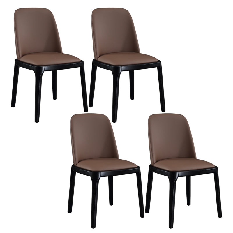 Chaises d'appoint en Faux cuir de Style scandinave, avec pieds en bois, dossier solide, pour la maison