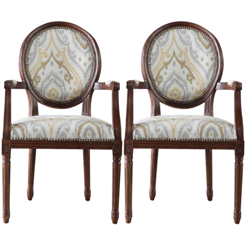 Ensemble de Table à manger en tissu de ferme, chaise d'appoint à dossier King Louis de 38 pouces de hauteur avec base en bois pour Restaurant
