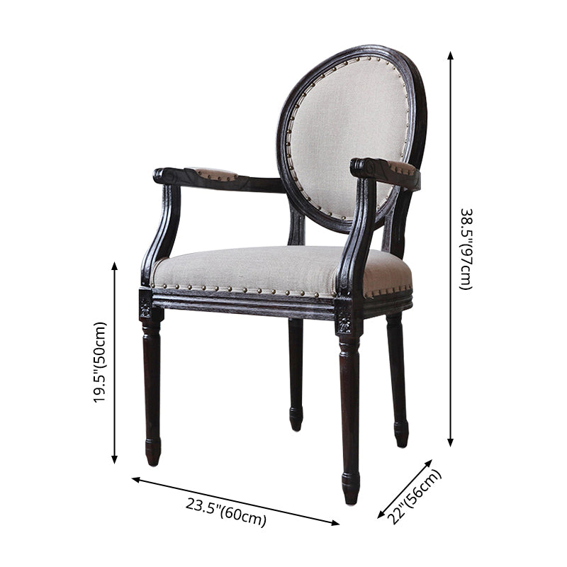 Ensemble de Table à manger en tissu de ferme, chaise d'appoint à dossier King Louis de 38 pouces de hauteur avec base en bois pour Restaurant