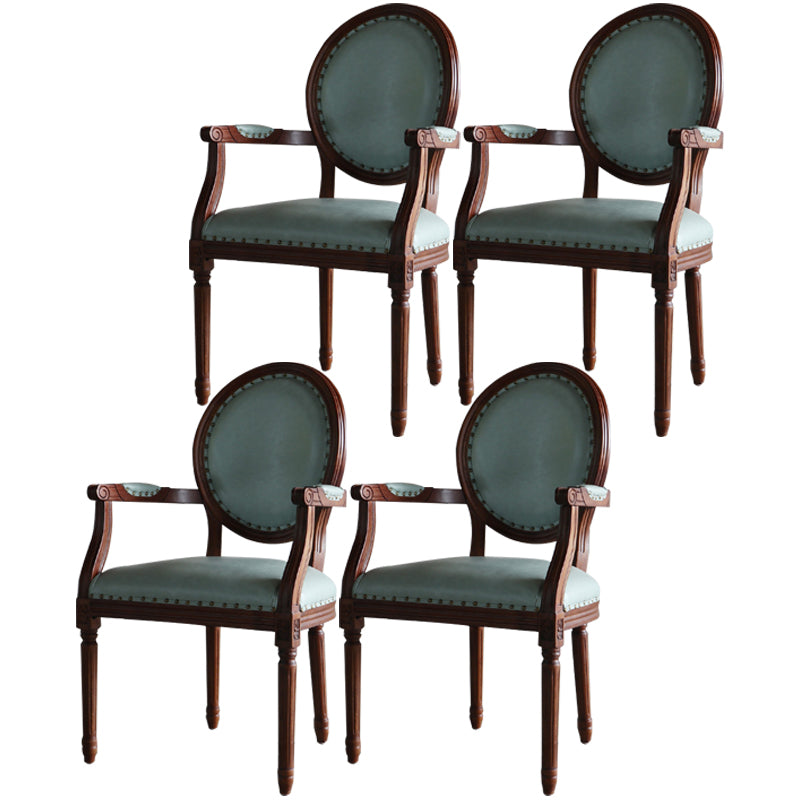 Ensemble de Table à manger en tissu de ferme, chaise d'appoint à dossier King Louis de 38 pouces de hauteur avec base en bois pour Restaurant