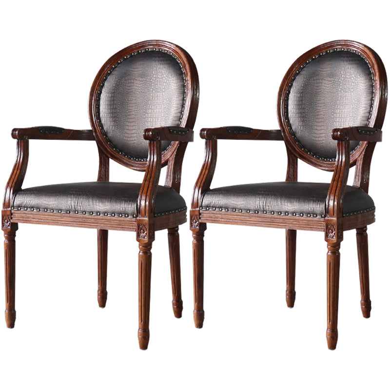 Ensemble de Table à manger en tissu de ferme, chaise d'appoint à dossier King Louis de 38 pouces de hauteur avec base en bois pour Restaurant