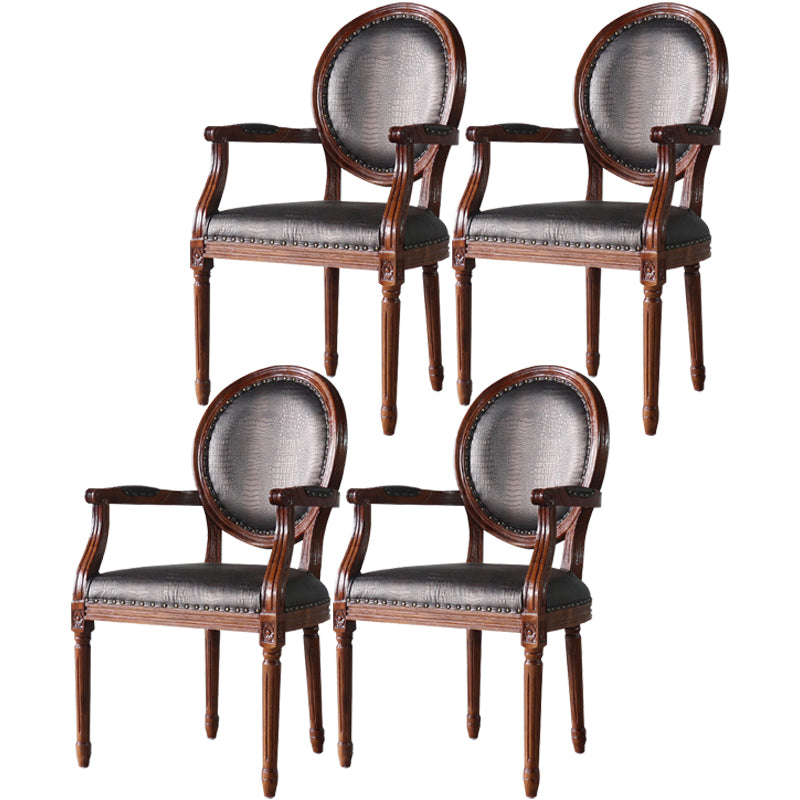 Ensemble de Table à manger en tissu de ferme, chaise d'appoint à dossier King Louis de 38 pouces de hauteur avec base en bois pour Restaurant