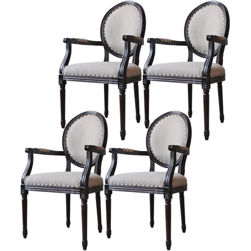 Ensemble de Table à manger en tissu de ferme, chaise d'appoint à dossier King Louis de 38 pouces de hauteur avec base en bois pour Restaurant