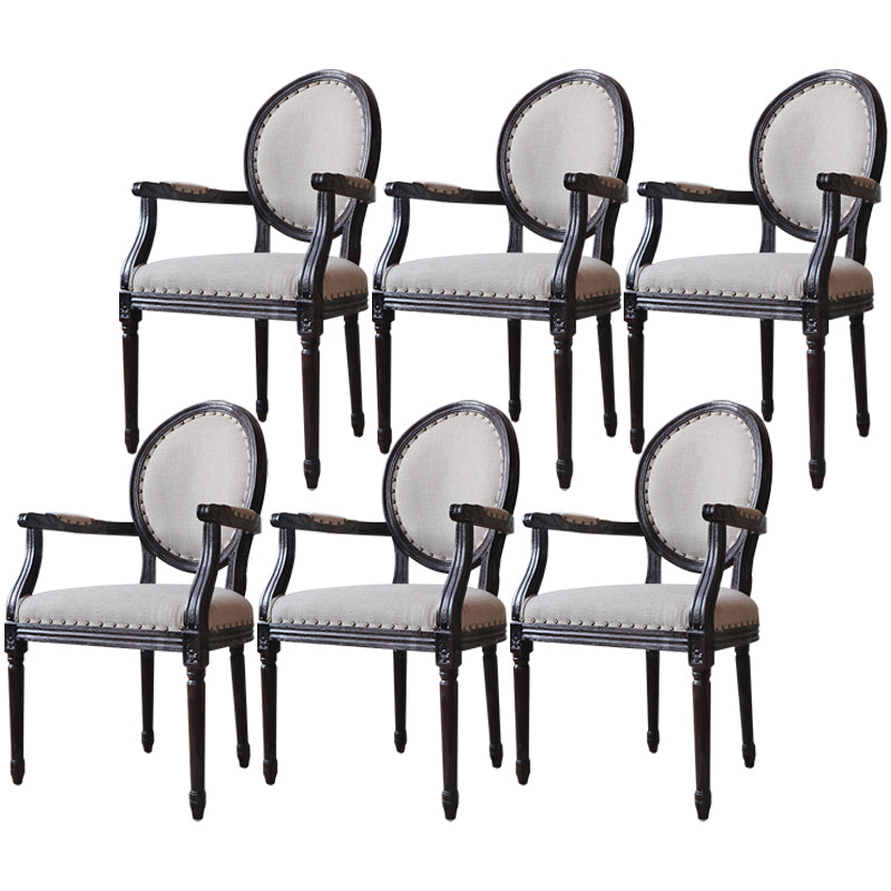Ensemble de Table à manger en tissu de ferme, chaise d'appoint à dossier King Louis de 38 pouces de hauteur avec base en bois pour Restaurant