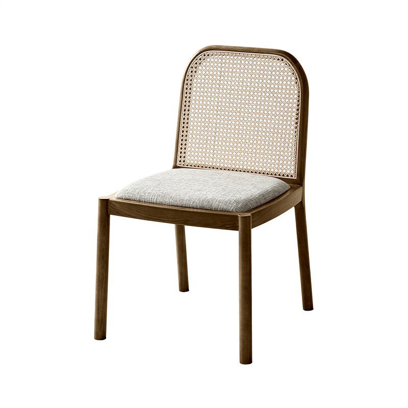 Chaise de salle à manger traditionnelle en bois massif, finition mate, chaise à dossier solide