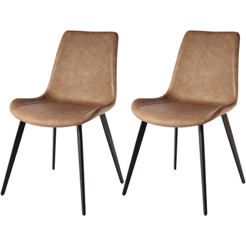 Chaise de salle à manger en cuir PU de style moderne, chaise Parsons de 18 pouces de large pour un usage domestique