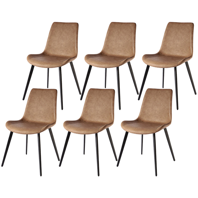 Chaise de salle à manger en cuir PU de style moderne, chaise Parsons de 18 pouces de large pour un usage domestique