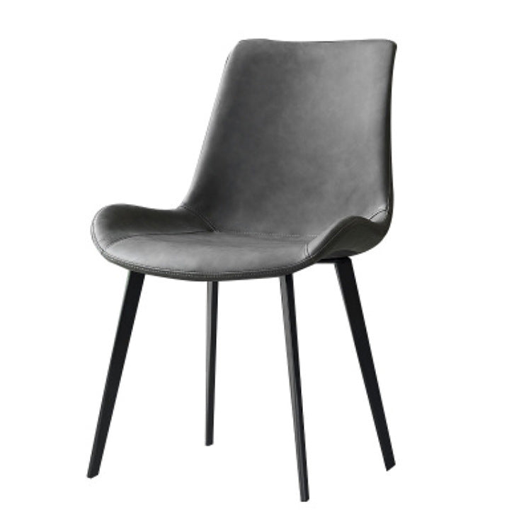 Chaise de salle à manger en cuir PU de style moderne, chaise Parsons de 18 pouces de large pour un usage domestique