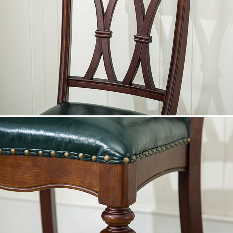 Chaise de salle à manger traditionnelle en bois, chaise latérale à dossier croisé de 35 pouces avec 4 pieds pour restaurant