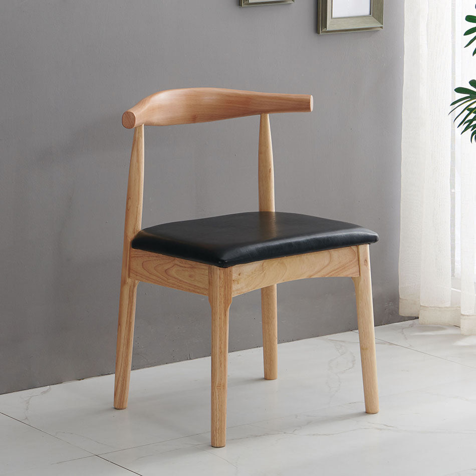Scandinavian Dining Chair Open Back Side Chair with 4 Wood Legs for Home Use