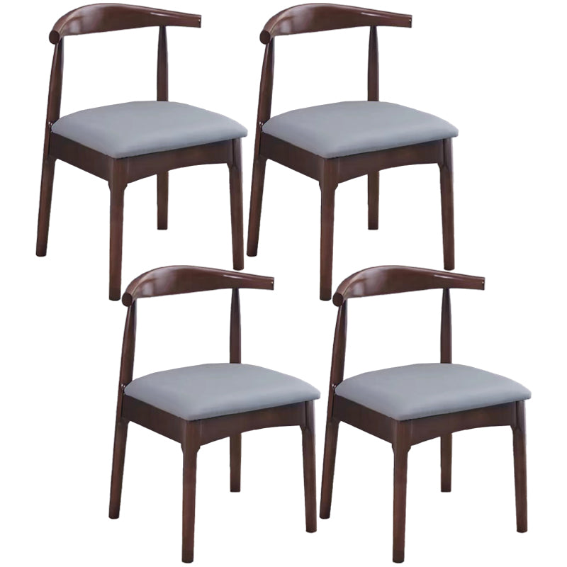 Scandinavian Dining Chair Open Back Side Chair with 4 Wood Legs for Home Use