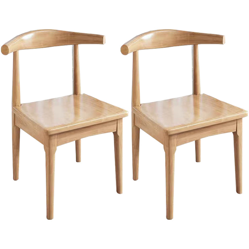 Scandinavian Dining Chair Open Back Side Chair with 4 Wood Legs for Home Use