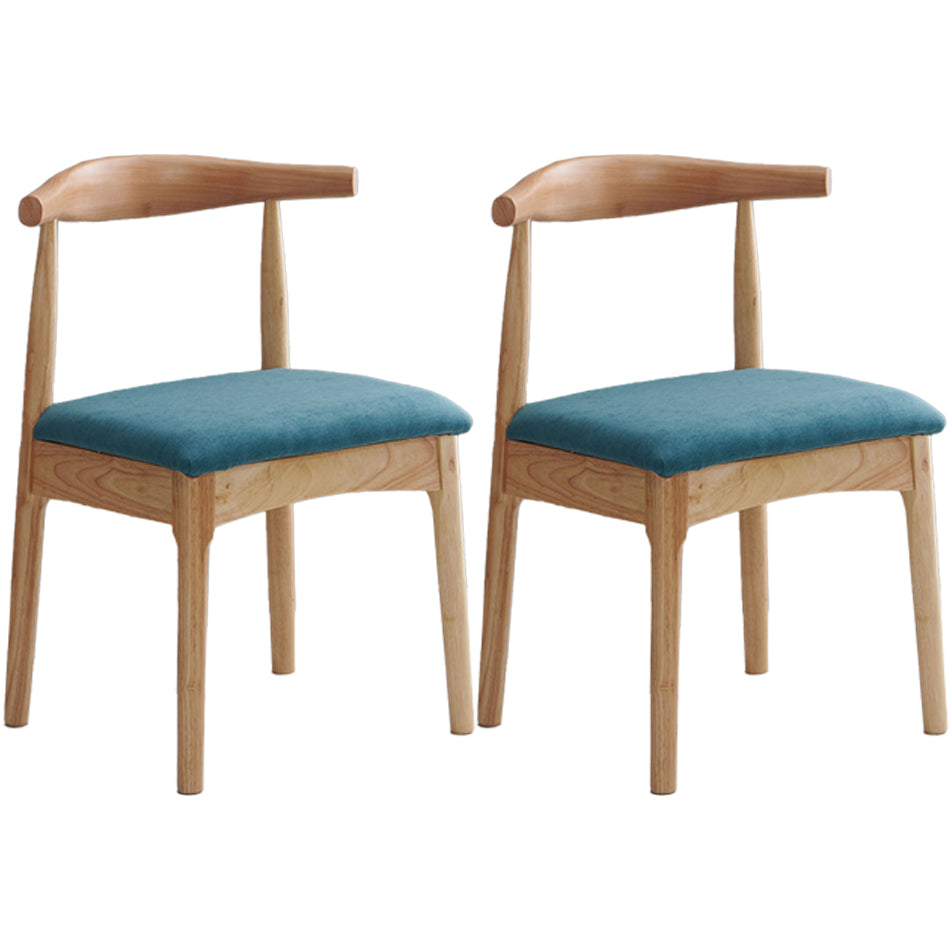 Scandinavian Dining Chair Open Back Side Chair with 4 Wood Legs for Home Use