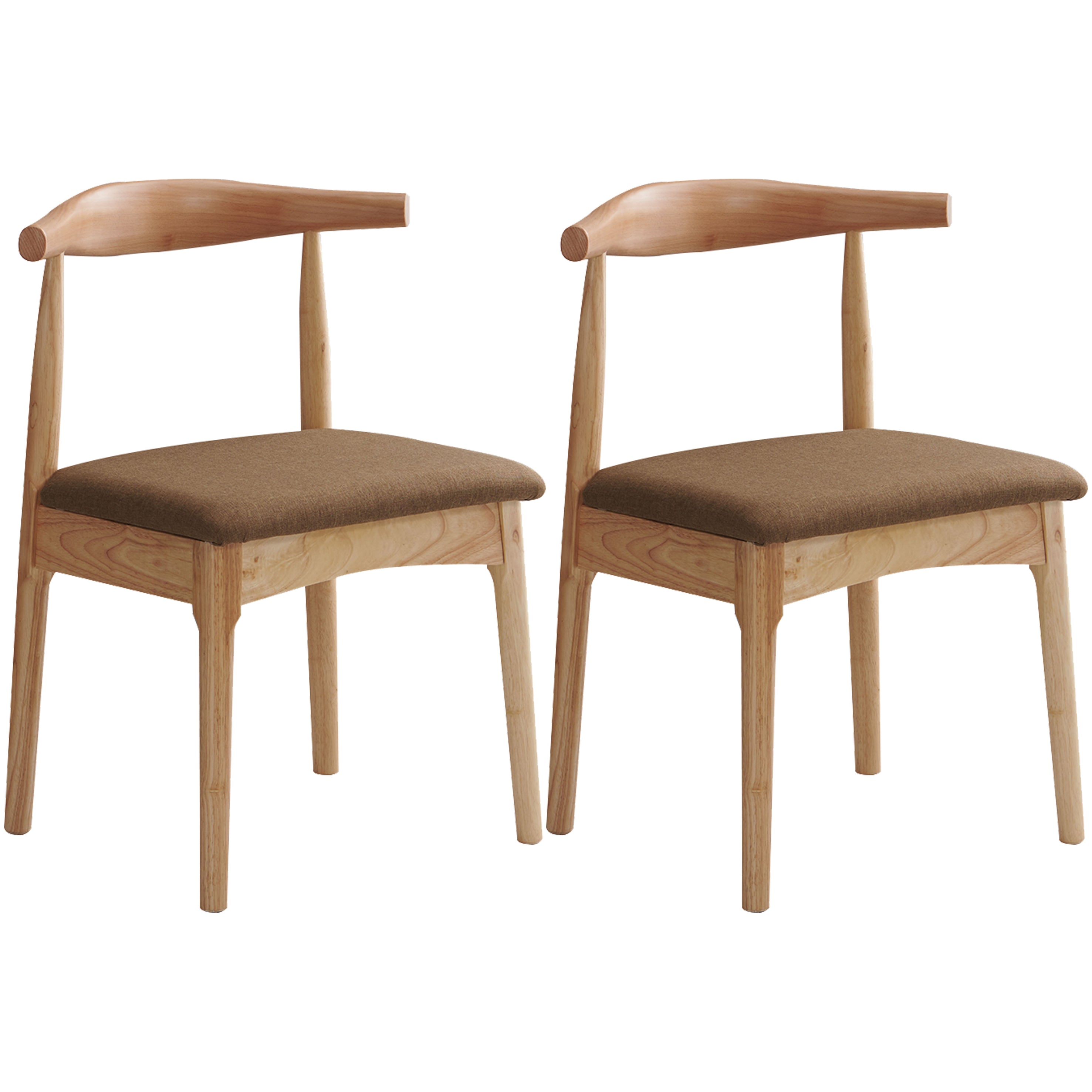 Scandinavian Dining Chair Open Back Side Chair with 4 Wood Legs for Home Use