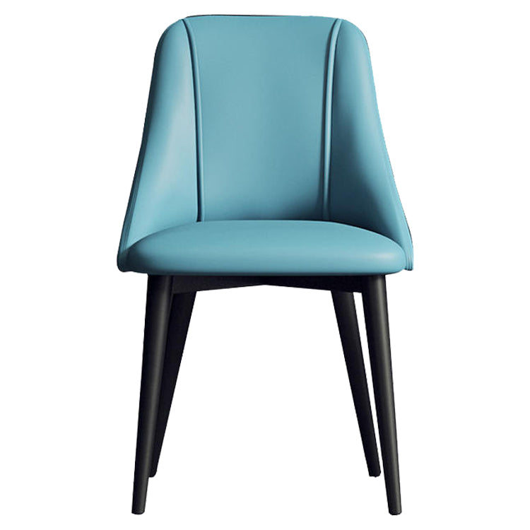 Glam Style Pu Leather Side Chair Set Dining Room Side Chair with Metal Legs