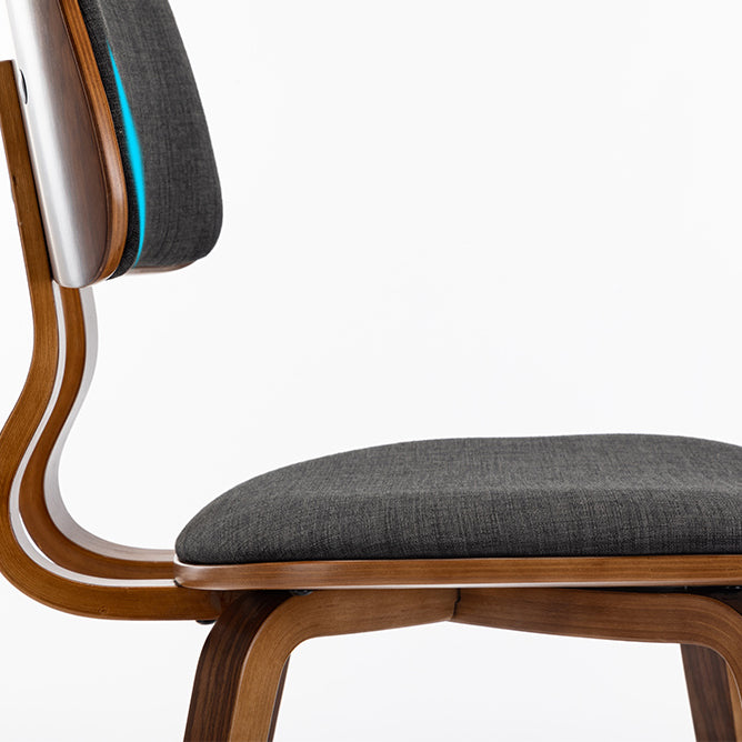 Chaise d'appoint contemporaine à la maison, chaise de salle à manger en bois rembourrée à dossier ouvert