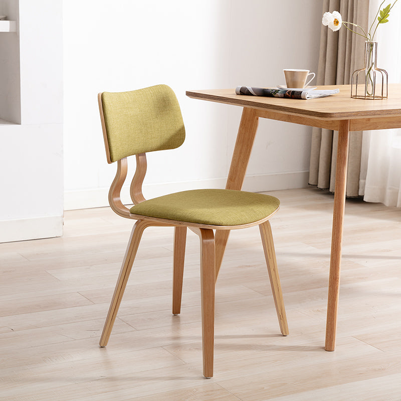 Chaise d'appoint contemporaine à la maison, chaise de salle à manger en bois rembourrée à dossier ouvert