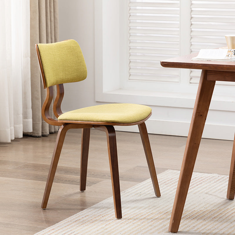 Chaise d'appoint contemporaine à la maison, chaise de salle à manger en bois rembourrée à dossier ouvert