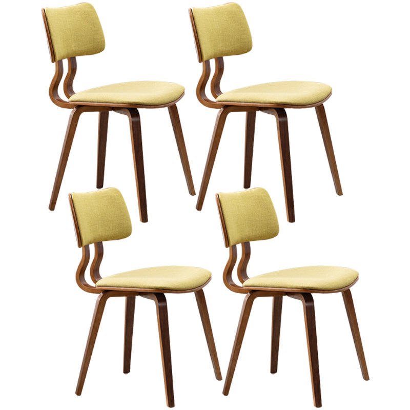 Chaise d'appoint contemporaine à la maison, chaise de salle à manger en bois rembourrée à dossier ouvert