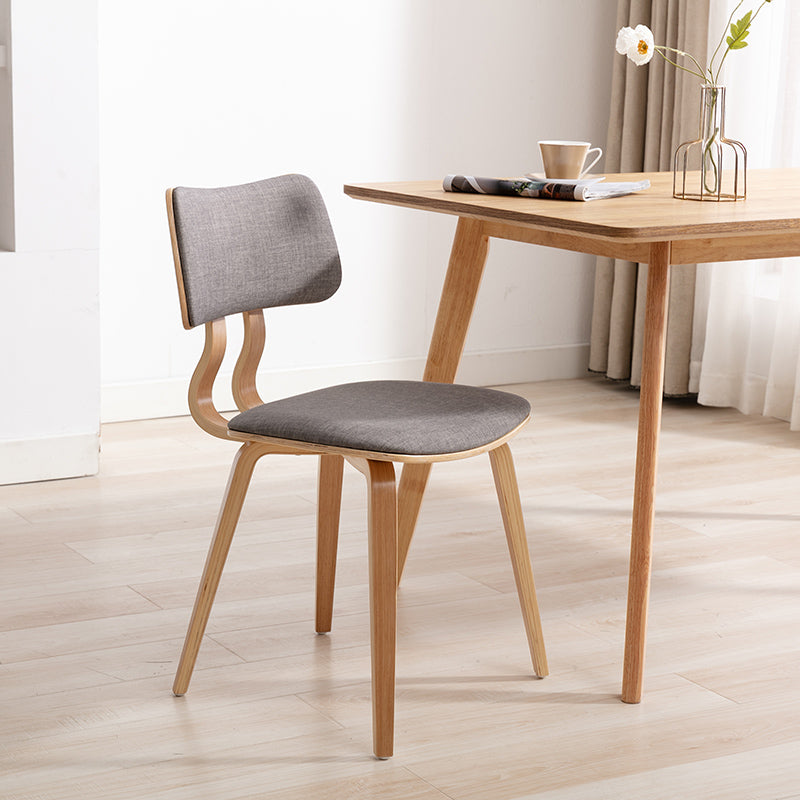 Chaise d'appoint contemporaine à la maison, chaise de salle à manger en bois rembourrée à dossier ouvert