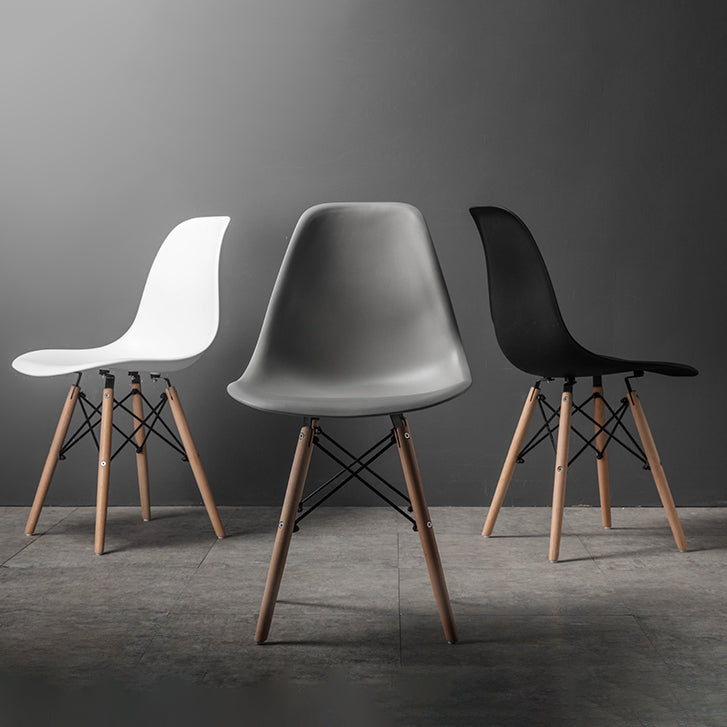 Sedia da sala da pranzo in plastica in stile moderno sedia posteriore solido per cucina