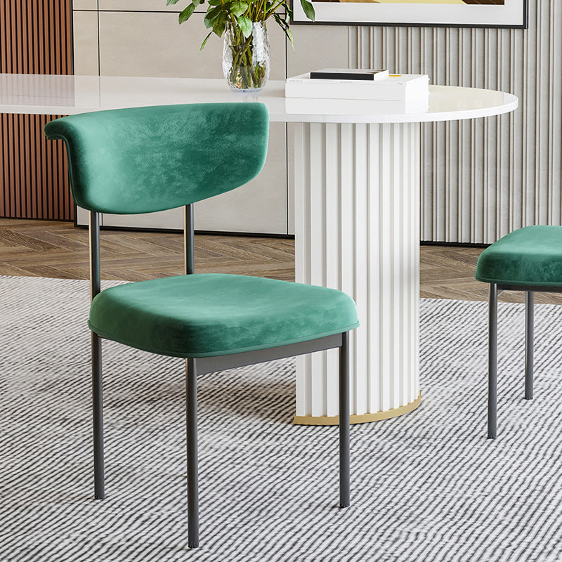 Modern Black Kitchen Dining Side Chair Upholstered Opening Back Dining Side Chair